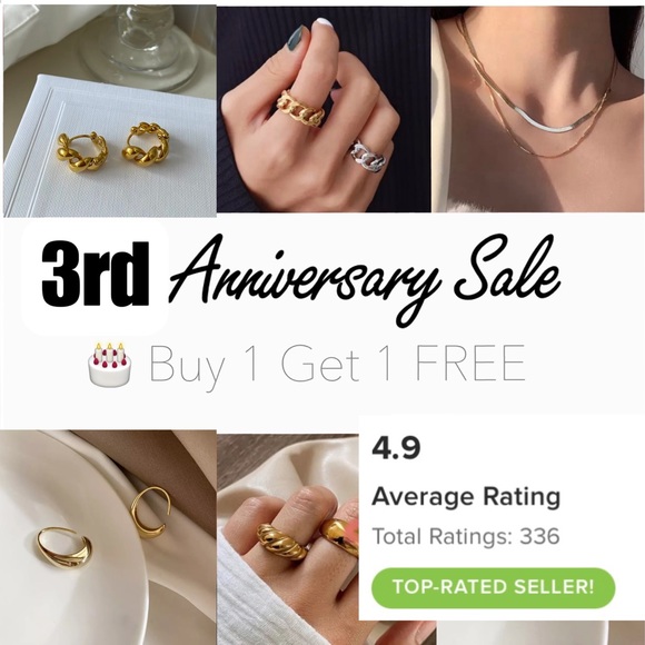 🌟Buy 1 Get 1 FREE Vermeil twisted link hoop earrings gold sterling silver - Picture 3 of 10